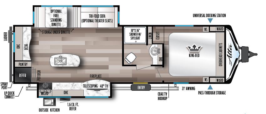 2023 EAST TO WEST RV ALTA 2810KIK, , floor-plans-day image number 0